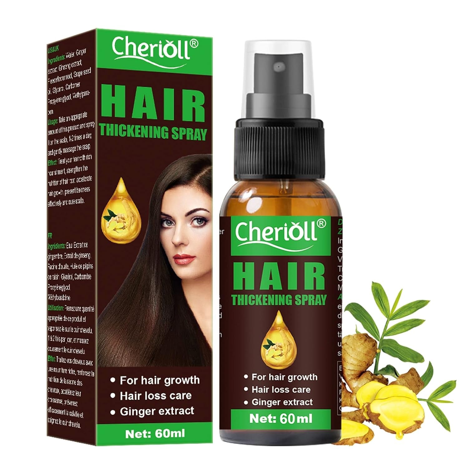 Haargroei Anti-haaruitval Haargroeispray Haaruitval en haarbehandeling voor dunner wordend haar Bevorder dikker Vollere en snellere groei 60 ml Haarverzorging Naty Shop Standaardtitel