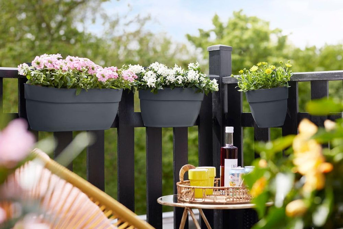 elho Vibia Campana Easy Hanger M 36 - Pot voor balkon en buiten - Ø 36,0 x H 26,5 cm - Zwart/Antraciet