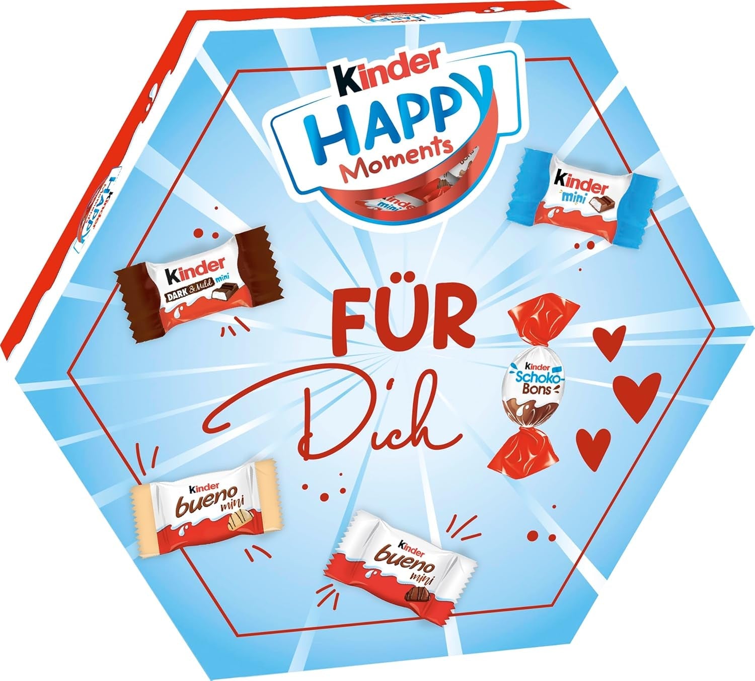 kinder Happy Moments Mini Mix - Valentijnsdagcadeau voor hem en haar - Om te socialiseren en te delen met vrienden en familie - 161g