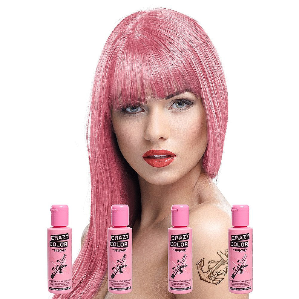 GO TOXIC UV semi-permanente haarkleuringscrème 100 ml (1 pakje) Naty Shop Candy Floss roze haarverf 100 Ml (4 pakje)