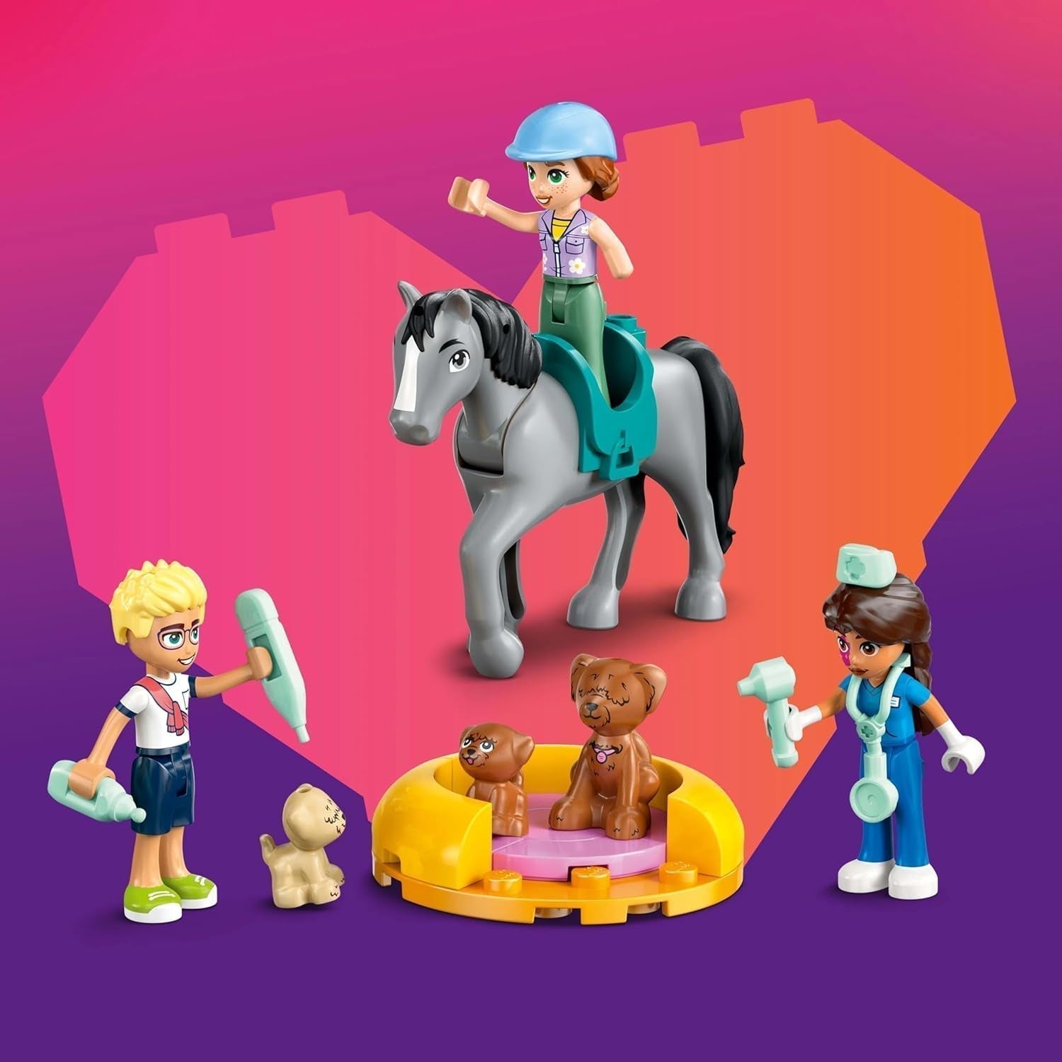 LEGO Friends Dierenartskastje voor paarden en huisdieren, bouw- en speelset voor fantasierijk rollenspel met 3 minifiguren en 5 dierenfiguren, cadeau-idee voor meisjes vanaf 7 jaar 42651 Bouwsets Besuche den LEGO-Store