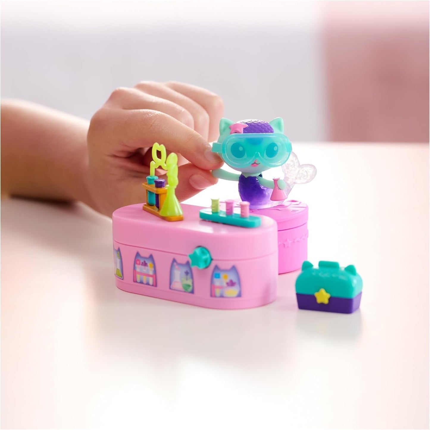 Gabby™S poppenhuis, Bobble Kitty meubelpakket stokstaartjes kattenfiguur met poppenhuismeubilair en accessoires, vanaf 3 jaar Poppenhuizen Naty Shop
