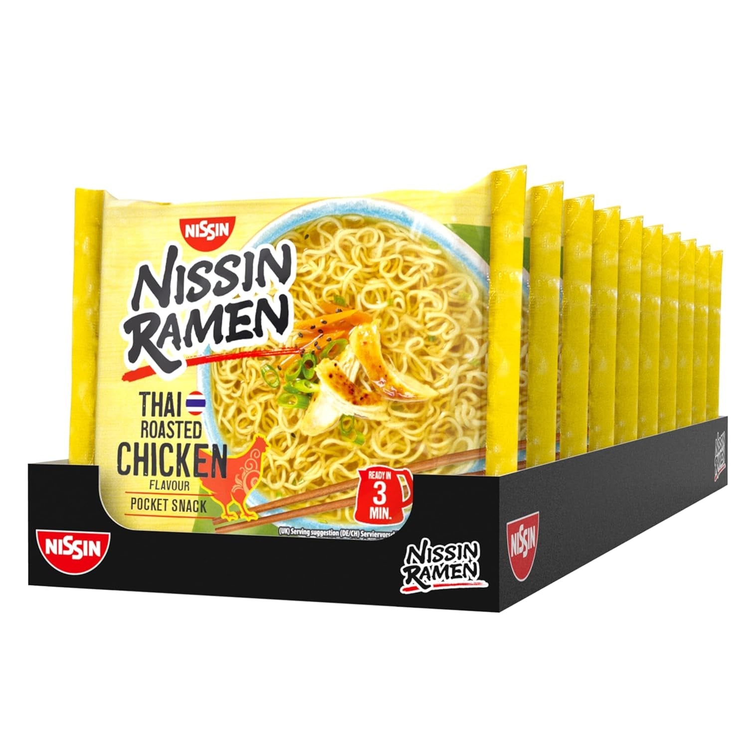 Nissin Ramen - Thaise Gebakken Kip 10 Pack Aziatische Stijl Instant Noedels Thais Recept Snel en Gemakkelijk Aziatisch Eten (10 x 65g)