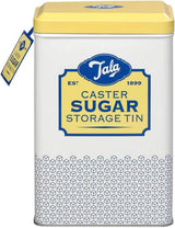 Tala Originals retro design metalen opbergdoos in geel en crème, geschikt voor een hele zak poedersuiker