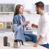 Relaxdays Voorraadpotten set van 3, verzegeld, roestvrijstalen deksel, voor pasta, muesli en rijst, 1,5 liter keukencontainer, transparant zilver, 24 x 9,5 x 9,5 cm, transparant zilver Voedselbewaardozen Naty Shop