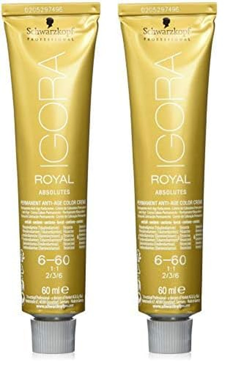Igora Royal Absolute Age Blend Haarkleur, 7-560 Medium Goudchocoladeblond, 60ml Naty Shop Haarverf 6-60 Donkerblond Chocolade Natuurlijk 60ml (Pak van 2)
