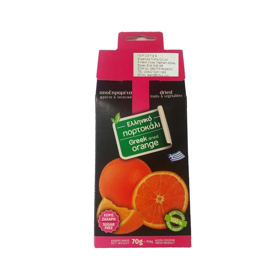 4G - gedroogde Griekse sinaasappelen, verpakking van 2 x 70 g (totaal: 140 g) Gedroogde producten Naty Shop