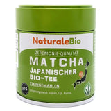 Naturalebio Ceremoniële Matcha Theepoeder Originele groene thee uit Japan. Matcha groene theepoeder van ceremoniële kwaliteit, gemaakt in Uji, Kyoto. Ideaal voor drinken, koken en lattes. Doos van 30 g.