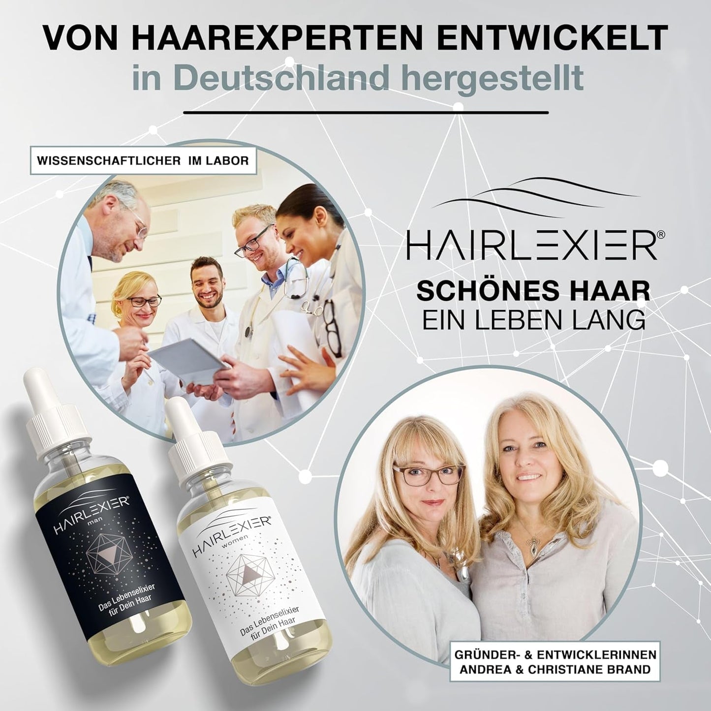 Hairlexier Haargroeimiddel voor vrouwen - Rozemarijn Haarolie, Ricinusolie Haarolie, Lavendelolie, Natuurlijk haarserum tegen diffuus haarverlies, Ondersteunt de haargroei, Veganistisch & Biologisch + Werkboek Haarverzorging Naty Shop