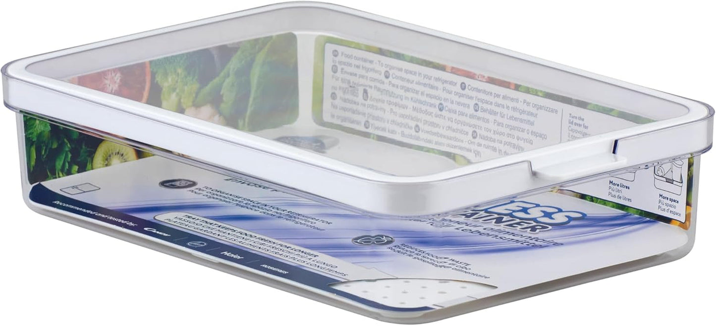 CARE + PROTECT Slimme voedselcontainer, perfect stapelbaar, koelkastorganizer, beschermt voedsel tegen vocht, houdt voedsel langer vers, 2,15 L Naty Shop voedselbewaardozen 2,6 L