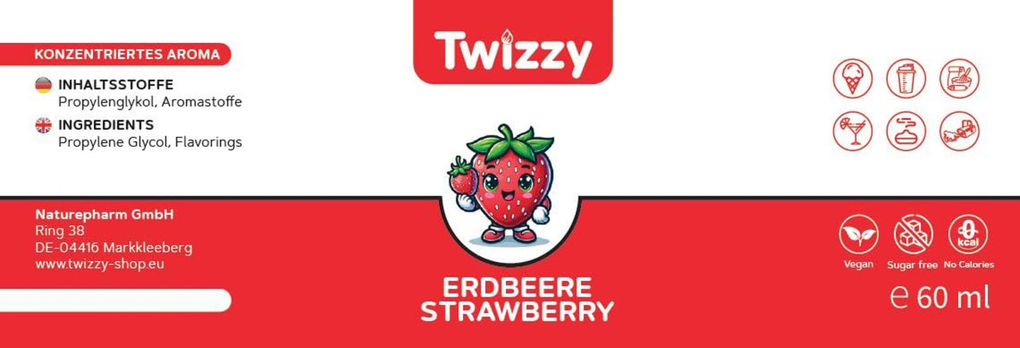 Twizzy Geconcentreerde Aardbeiensmaak, 60 ml Aroma's Naty Shop