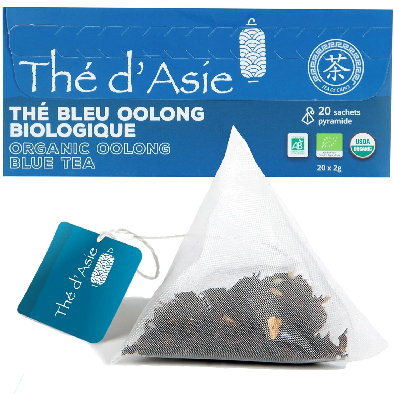 Khla - Bio Oolong Thee 100 G - Blauwe thee - Natuurlijke losse thee - Biologische Aziatische thee - Los en gesneden - Kruiden- en geïnfuseerde thee - Uit China