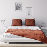 Soleil D'Ocre, Adele, sprei, banksprei, katoen, steenrood, 220 X 240 Cm Bedden en dekens Besuche den Soleil d'ocre-Store
