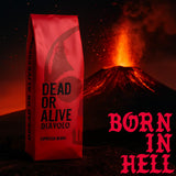 DEAD OR ALIVE DIAVOLO – Extra donkere espresso – 100% Robusta – Extreem sterk – Lage zuurgraad – Stabiele room – Hele bonen 1kg – Napels gebraad