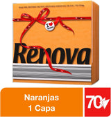 Renova papieren servetten, rood label oranje - 70 servetten