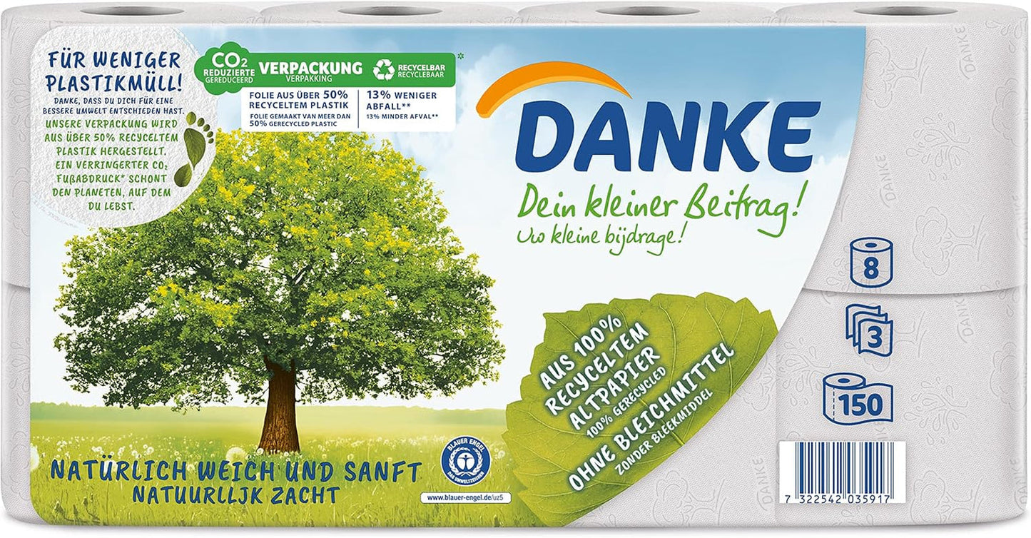 Toiletpapier Bedankt 56 stuks, rollen 7X8, 3 lagen