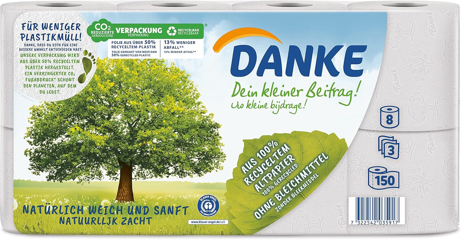 Toiletpapier Bedankt 56 stuks, rollen 7X8, 3 lagen