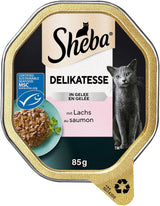 Sheba natvoer voor katten, delicaat in zalmgelei, 2 x 11 x 85 g