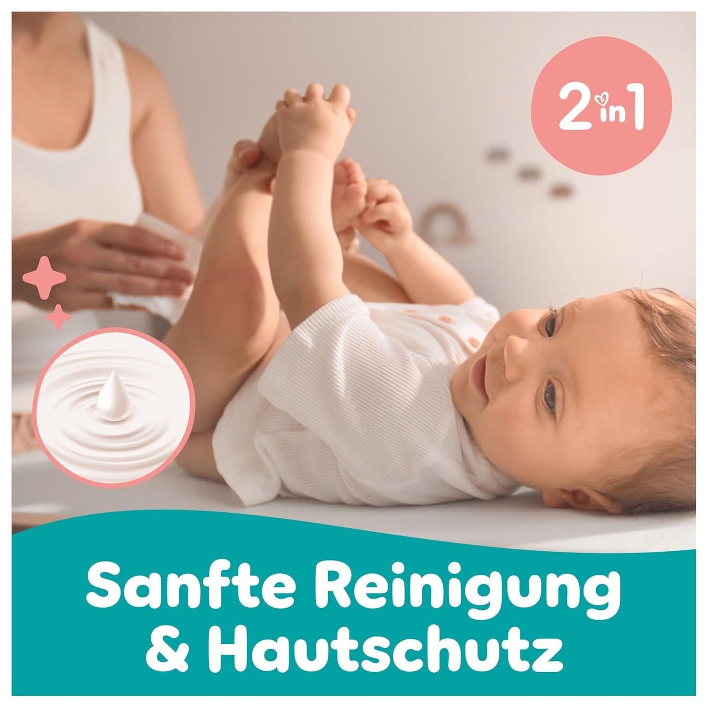 Pampers Sensitive Vochtige Doekjes, 6 pakjes van 80 doekjes = 480 doekjes, ongeparfumeerd, voor zachte, zachte reiniging