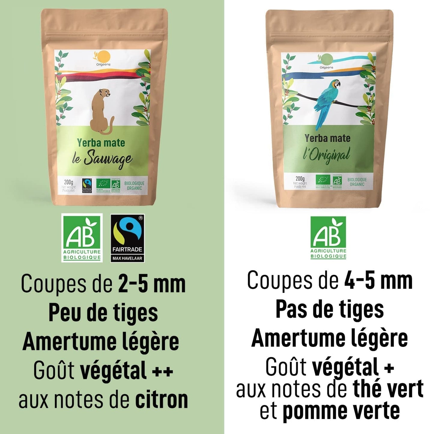 ORIGEENS BIO YERBA MATE THEE 200G - De originele I Bio Yerba Mate ongebrand, bladeren, zonder stengels, stof en kruimels I Energieke en ontgiftende drank