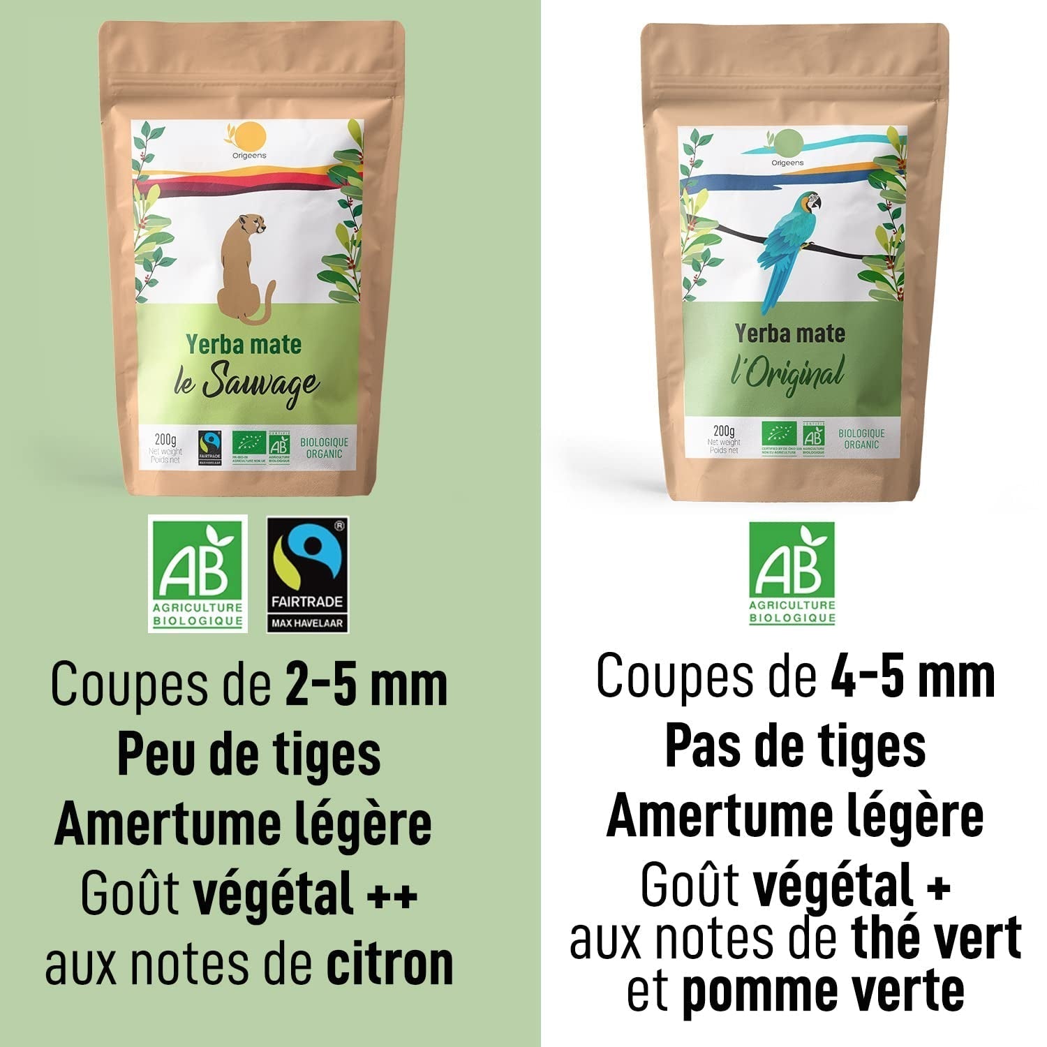 ORIGEENS BIO YERBA MATE THEE 200G - De originele I Bio Yerba Mate ongebrand, bladeren, zonder stengels, stof en kruimels I Energieke en ontgiftende drank