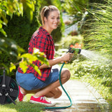 Relaxdays slanghaspel, voor 30 m 1/2" slang, staal, kunststof, slanghouder, HL: 38 x 42 x 31 cm, zwart/grijs