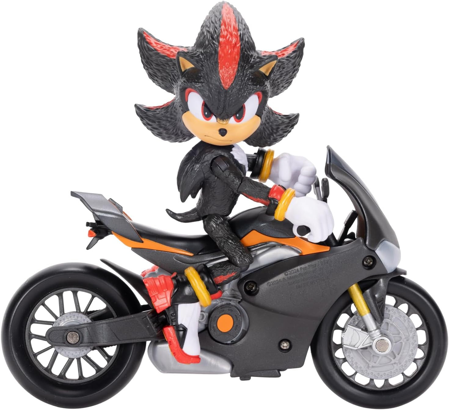 Sonic 3 The Movie Shadow-figuur, 15 cm, beweegbaar, inclusief Shadow Mobile van Jakks Pacific, akoestisch, zwart Actiefiguren Naty Shop Standaardtitel