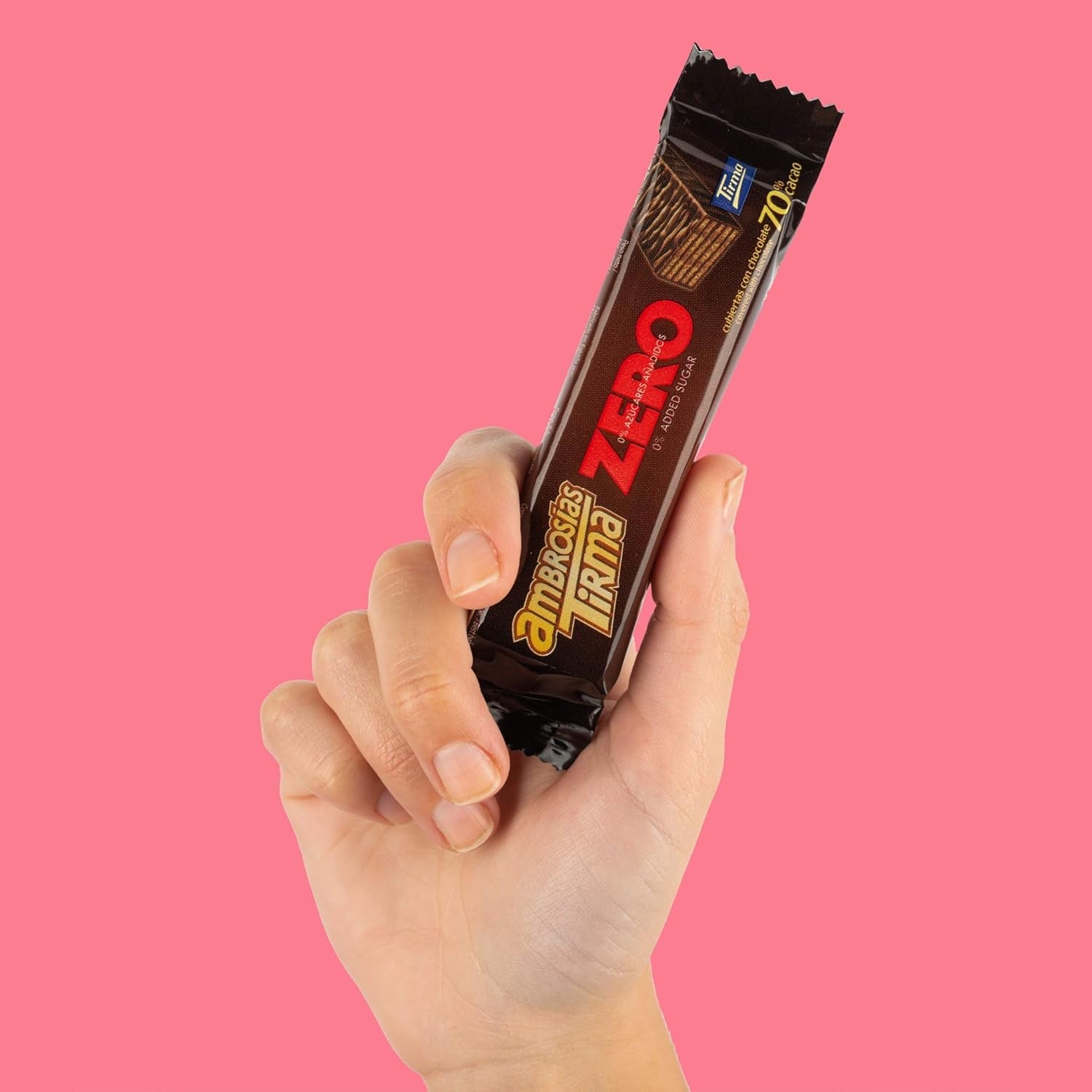 Wafels met pure chocolade Tirma 70% cacao | Geen toegevoegde suiker | Geschikt voor keto-diëten | Koolhydraatarm | Voor diabetici Chocoladewafels Multi Pack | 3 stuks | 64,5 gram