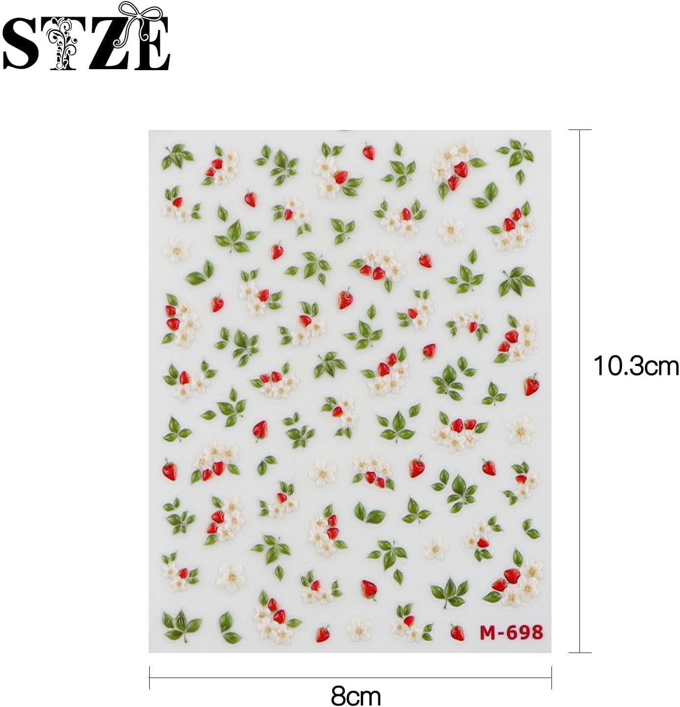JMEOWIO 3D Nagelsticker Blume Nerdbeerenail Art Sticker Selbstklebend Nagelaufkleber 5D Stereoskopische Decoratie Nageldesign Zubehör 1 Blatt