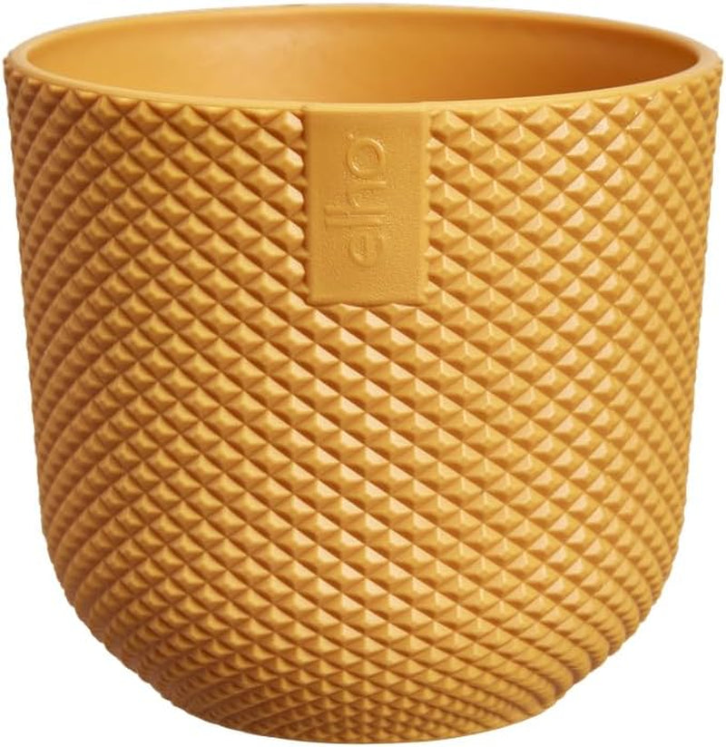 elho Jazz Round Mini 7cm - Bloempotten voor Binnen - 100% gerecycled plastic - Ø 7 x H 6,5 cm - Geel/Amber