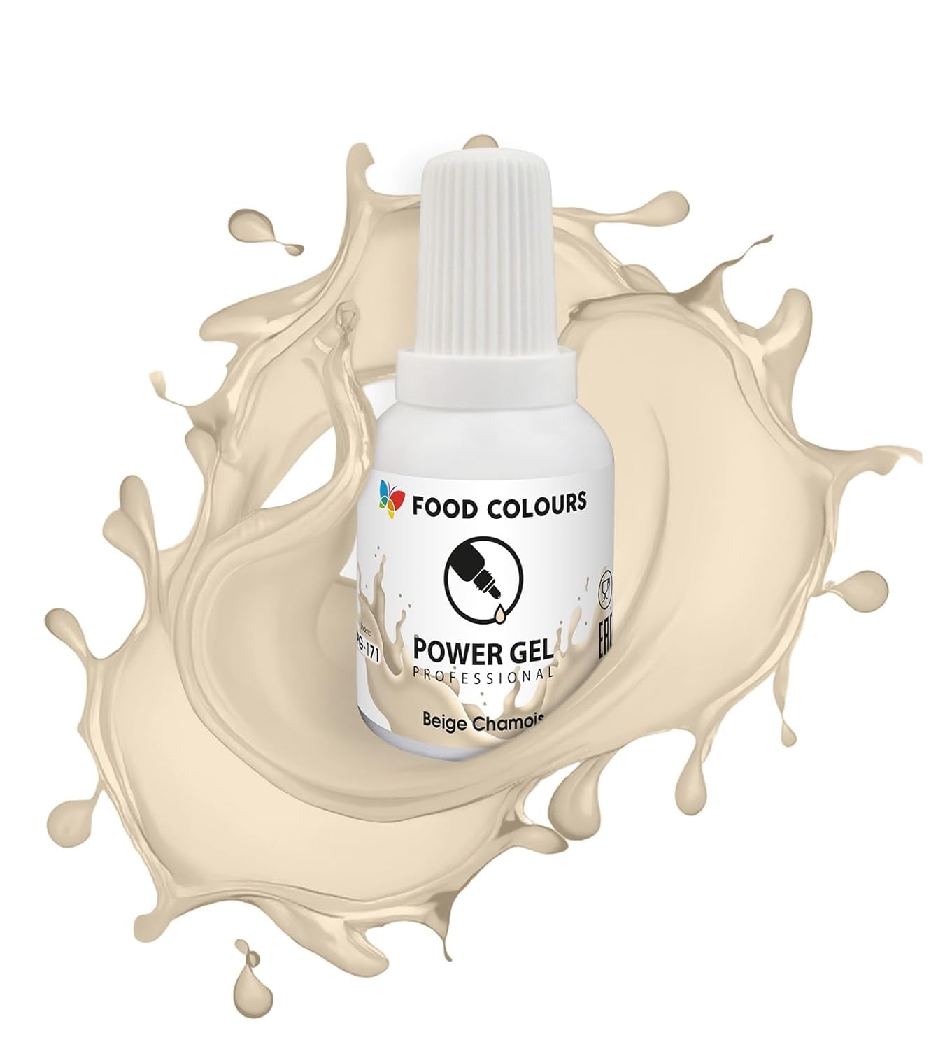 Gelvoedselkleuring, beige, champagnekleur, 20 g. Voedselkleuring voor een breed scala aan toepassingen voor het decoreren van taarten, taarten, room, biscuitgebak, royal icing, macarons.