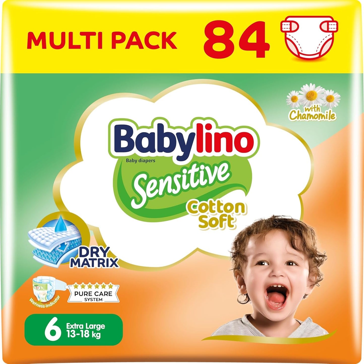 Luiers voor gevoelige baby's, maat 6, extra groot (13-18 kg), 114 luiers