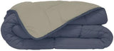 Poyet Motte Wasbaar dekbed met vaste hoes - 140X200 Cm - Petrolblauw/mastiekbeige Dekbedden en dekbedden Naty Shop Grijs 140 X 200 Cm