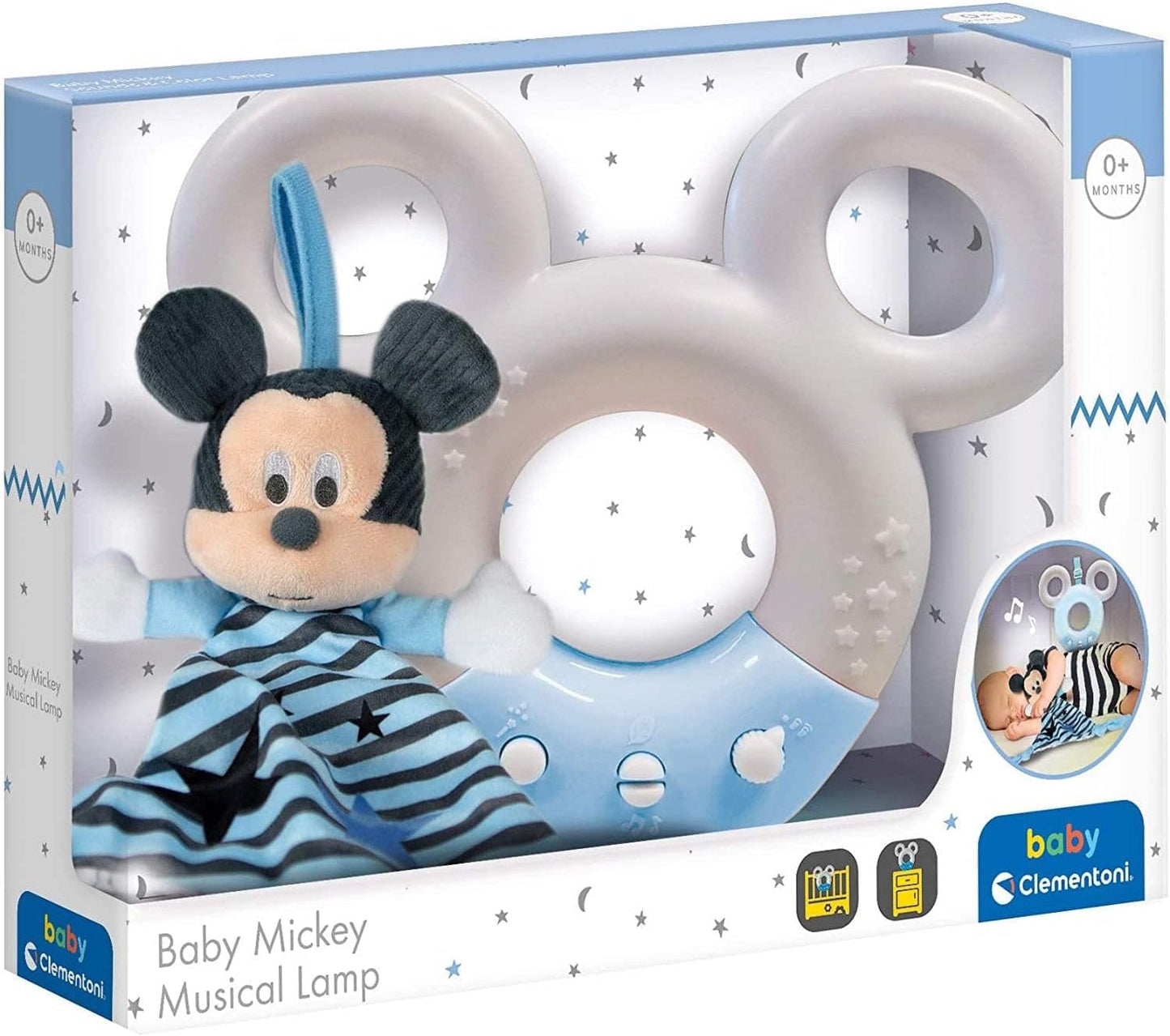 Clementoni 17397 Disney Baby Mickey Sound & Colour Lamp Nachtlampje, veelkleurig Babyspeelgoed Naty Shop
