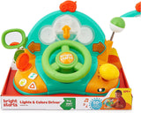 Bright Starts, speelgoedstuur, Lights & Colors Driver, met muziek, autogeluiden, richtingaanwijzers, versnellingspook en meer Bebe Naty Shop Speelgoed