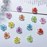 50 stuks 3D Blume Nagel Charms Nageldesign Glitzersteine ​​Nailart Strasssteine ​​Bloem Nagel Charmes Lichtgevende Bloem Nail Art Charms Bunte Blumen Deko Nagel Steinchen Bloemen Nagelsteentjes