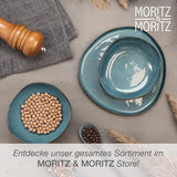 Moritz & Moritz BIOLOGISCH Serveerkommenset, Blauw - 2 grote hoogwaardige steengoedkommen, modern en tijdloos, magnetron- en vaatwasmachinebestendig - perfect voor salades, pasta, snacks en meer
