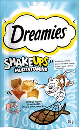 DREAMIES SHAKE UPS Multivitamine Zeevruchtenfestival Kattensnoepjes in geportioneerde zakjes - 55 g (6 zakjes)