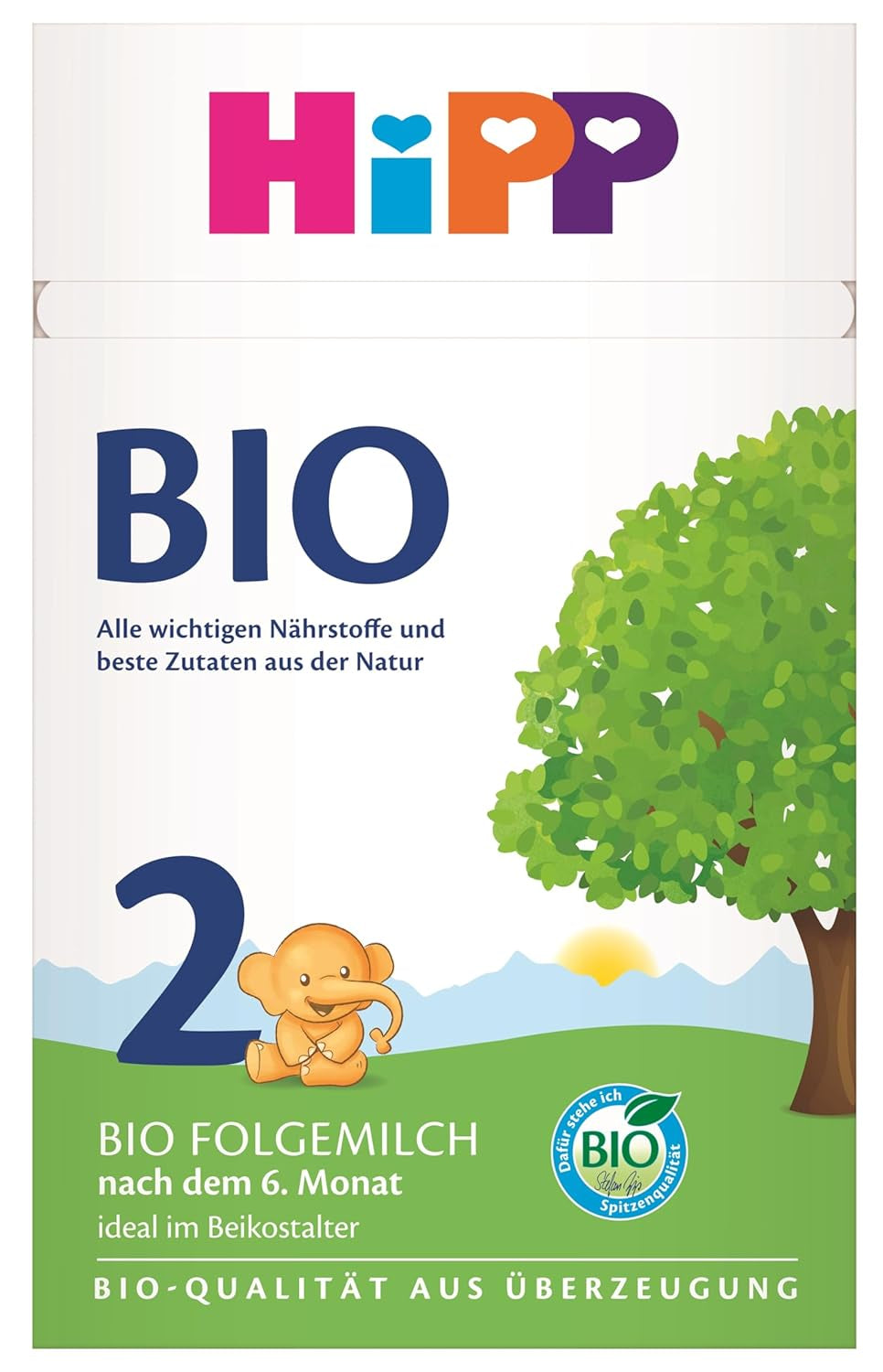 HiPP 2 Biologische opvolgmelk (4 x 600 g), na 6 maanden, met Omega-3 (DHA, ALA), calcium en eenvoudig te bereiden biologisch zetmeel, van de beste biologische kwaliteit