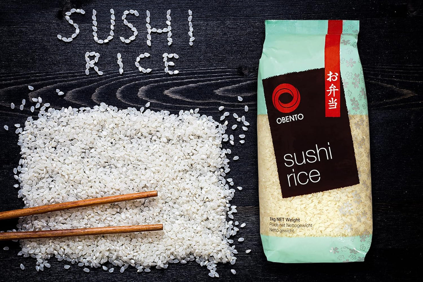 Sushirijst, kleefrijst voor noribroodjes en andere Japanse sushispecialiteiten, 1 kg (1 pak)