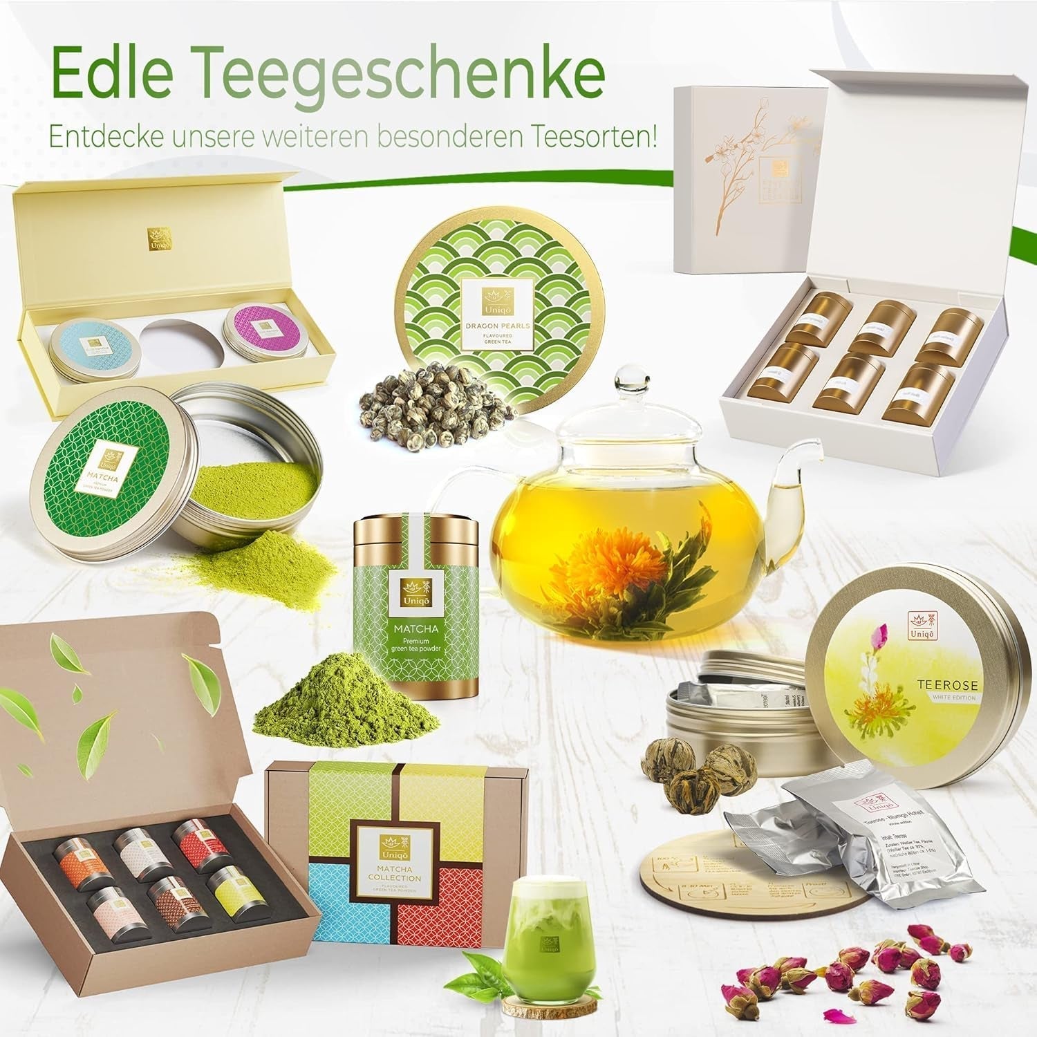 Uniqo Matcha theepoeder 200 g in hervulbare ecologische verpakking