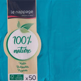 50 servetten, wattenschijfje, 33 x 33 cm, 2-laags, turkoois, FSC-cellulose, 33 x 33 cm (pak van 3)