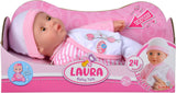 Simba 105140020 - My Love Baby Talk, pop met zacht lichaam en slaapogen in schattige jumpsuit, maakt 24 babygeluiden, 30 cm, pop voor kinderen vanaf 2 jaar