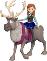Mattel DISNEY De ijskoningin Anna & Sven pop en dierenfiguur, geïnspireerd door de geanimeerde personages, beweegbare ledematen, afneembare rok en cape, voor kinderen vanaf 3 jaar, HLX03 Naty Shop-poppen