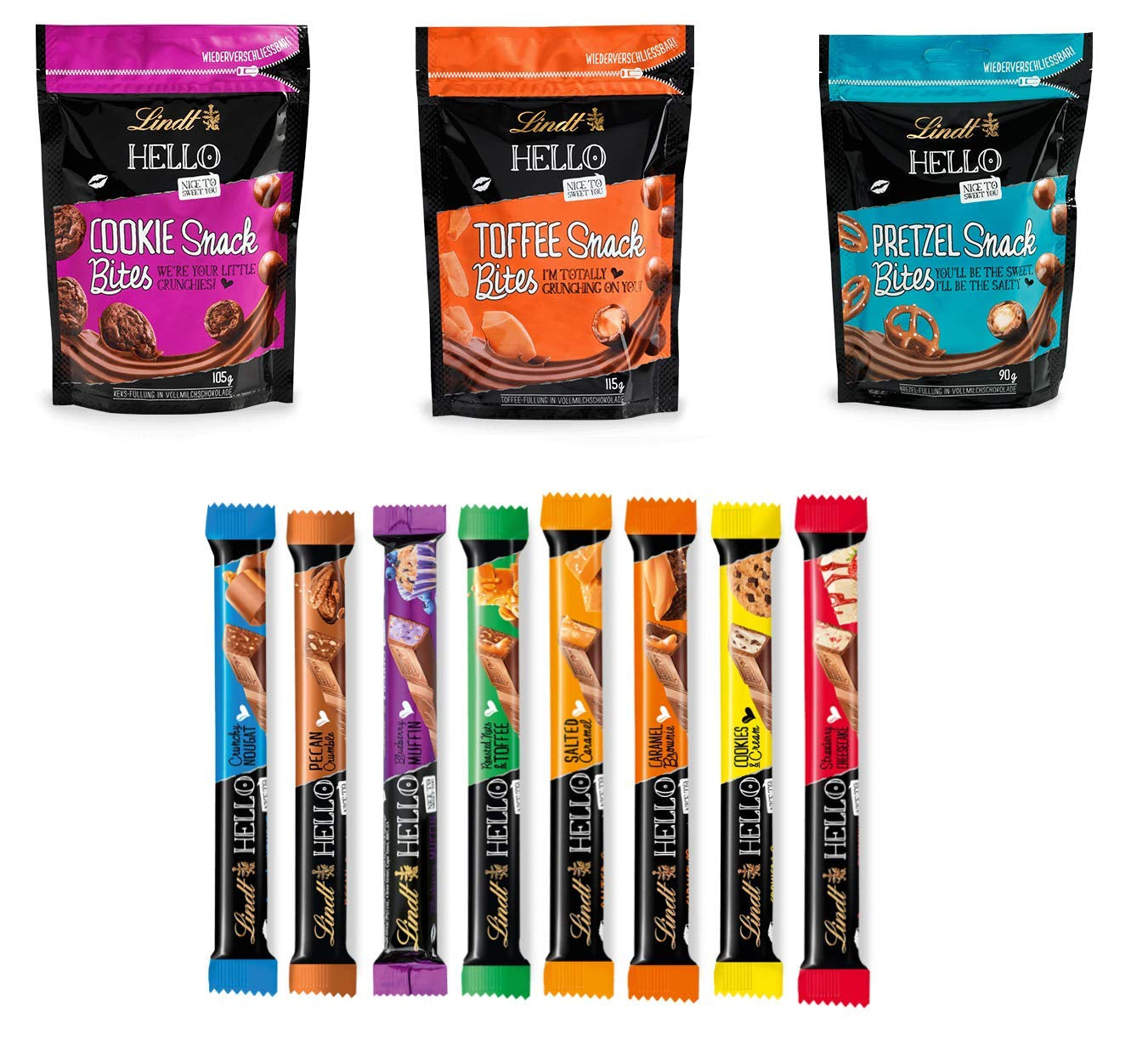 Lindt Chocoladepraliné Cadeauset | 477g | 5 dozen Lindt-pralines in de varianten: Exquisite, Mini Praline, LINDOR Gift, Small Thank You, From the Heart | Praliné cadeau | Chocolade cadeau