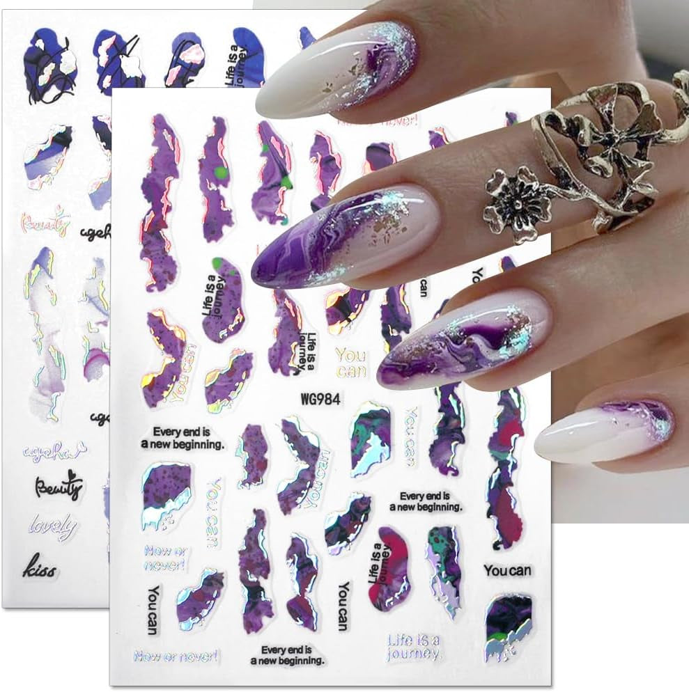 6 kleuren marmeren nagelstickers bronzer zilver zelfklevende stickers bloei marmeren nagelstickers 3D marmeren nagelstickers ontwerpaccessoires nail art stickers nagelstickers set nagelfolie