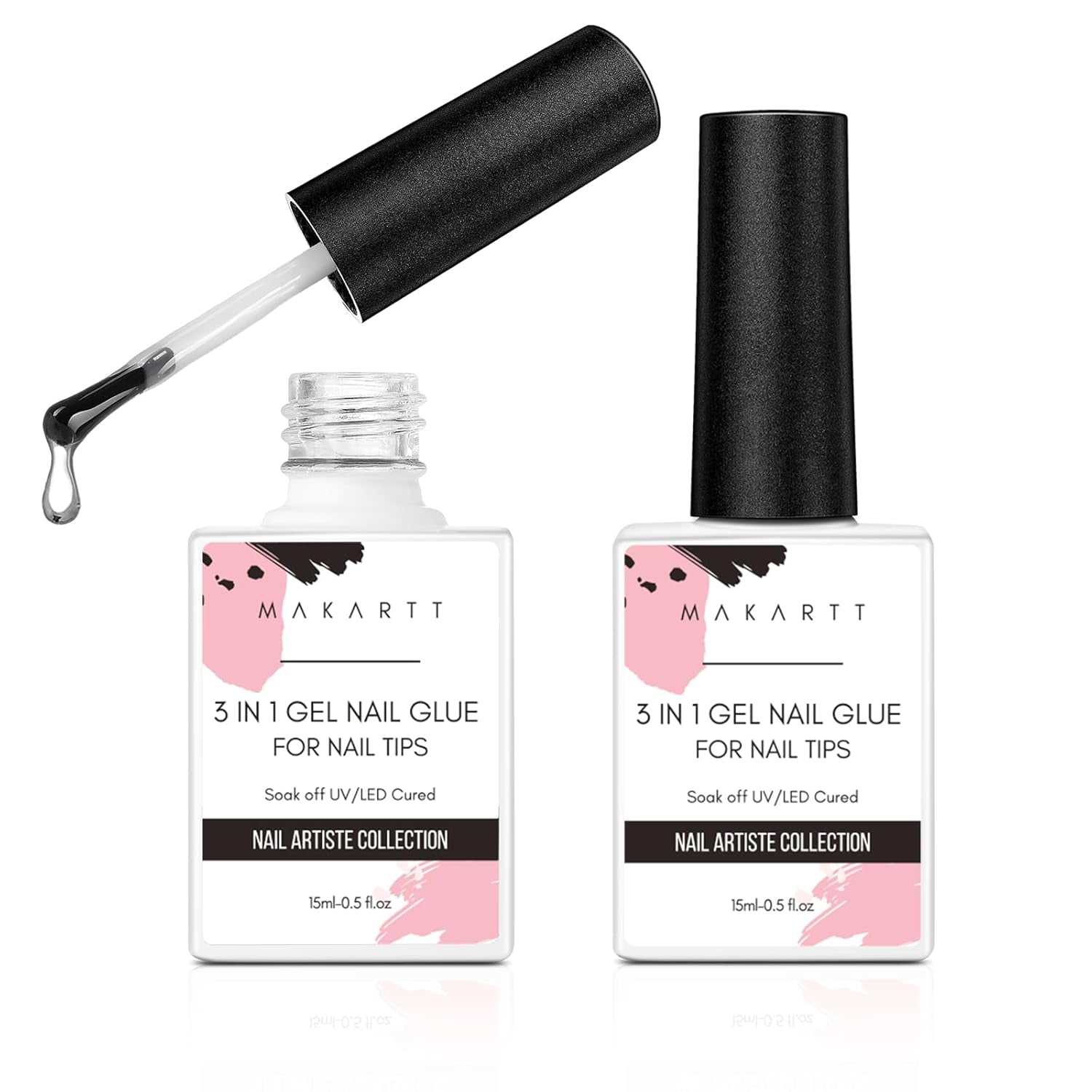 Makartt 3D Nail Art Gel - Strasslijmgel 15G voor nagelsleutelhangers, multifunctionele nagelsculptuurgel voor doe-het-zelf nagelontwerp, nagelsculptuur nagelmodellering thuis (transparant)