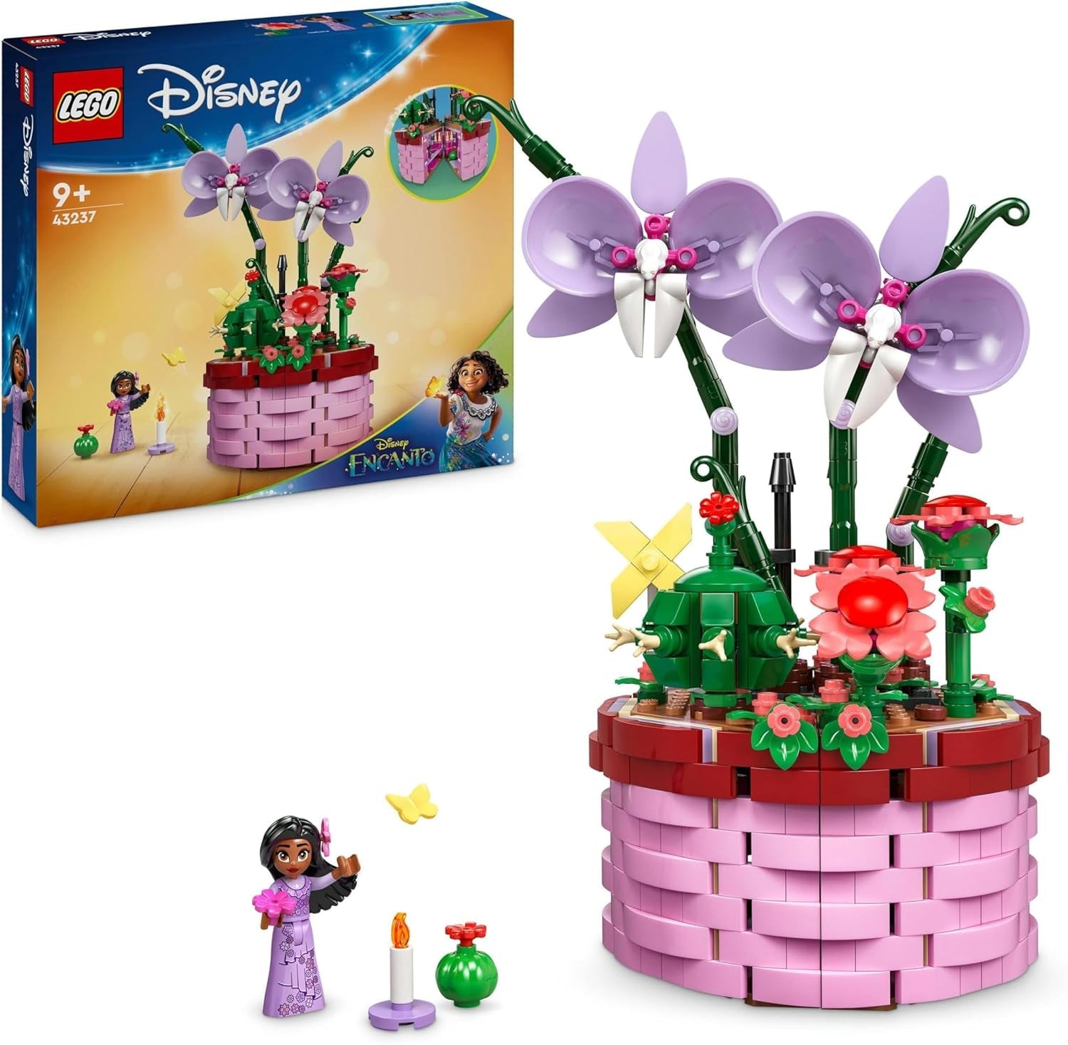 LEGO Ç€ Disney Encanto Isabella's bloempot, kinderset met bouwbare speelgoedorchidee, decoratieve bouwset met minipoppetje van filmpersonage, cadeau-idee voor meisjes en jongens vanaf 9 jaar 43237 Bouwsets Beuche den LEGO-Store Single