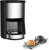 Krups KM3210 Pro Aroma Plus espressomachine, 10 kopjes, 1,25 l, 30 minuten warm houden, zichtbaar waterniveauvenster, antidruppelsysteem, zwart met roestvrijstalen toepassingen