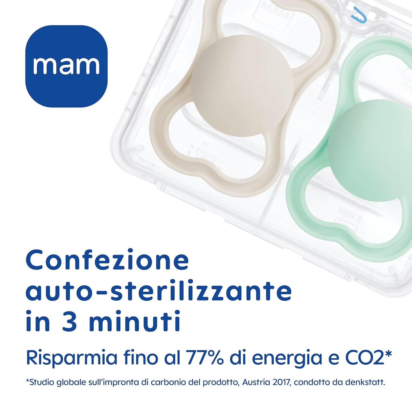 MAM Air Nachtfopspeen 6-16 maanden (2-pack) MAM-fopspeen 6-16 maanden, Glow In The Dark voor de gevoelige huid, babyaccessoire 2-pack met siliconen speen- en fopspeenhouder, neutraal/groen